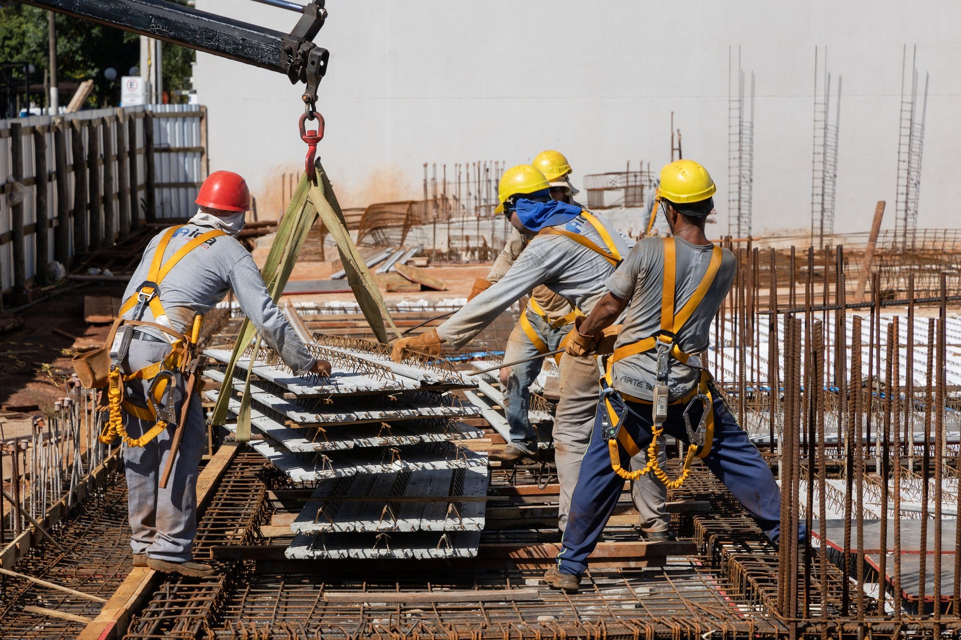 Construction professionals at work